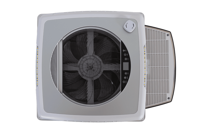 Automatische dakventilator PUNDMANN PLUS FAN voor camper met verlichting en rolgordijn 400×400mm
