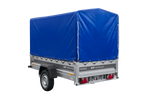 Lichte aanhanger 230x125 UNITRAILER FORCE 230 KIPP met H-1100 frame en blauwe hoes