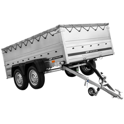 Tweeassige aanhanger 264x150 UNITRAILER GARDEN 265/2 KIPP met BIS-zijwanden, H-0 frame en grijze afdekking