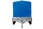 Tweeassige aanhanger 264x125 UNITRAILER GARDEN 264/2 KIPP met H-1100 frame en blauw dekzeil