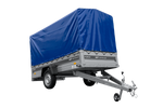 Autotrailer 264x125 UNITRAILER FORCE 264 KIPP met H-1100 frame en blauwe hoes