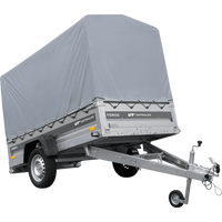 Lichte aanhanger 230x125 UNITRAILER FORCE 230 KIPP met H-1100 frame en grijze afdekking