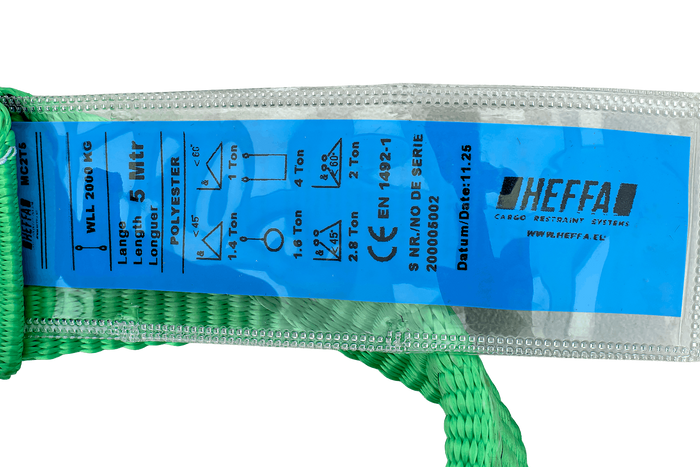 HEFFA kraanstroppen 5m/60mm/2t met lussen