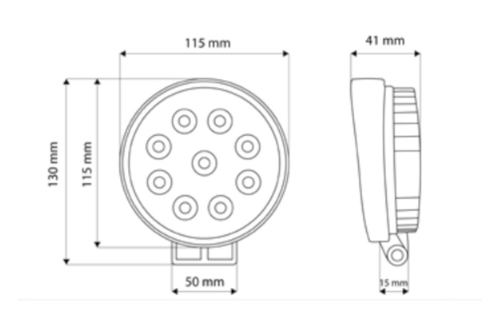 LED-werklampreflector TT TECHNOLOGY TT.13216 9xLED 2150lm
