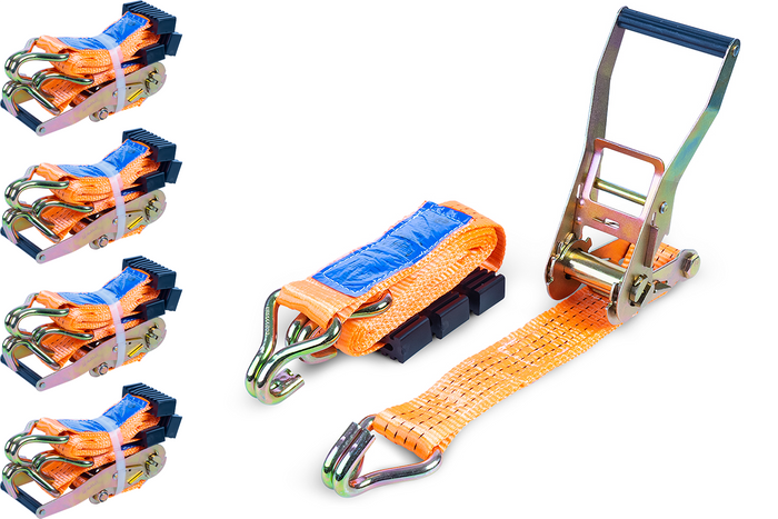 Set van vier 3-punts transportriemen met spanner voor UNITRAILER 3m/50mm/4t sleepwagen