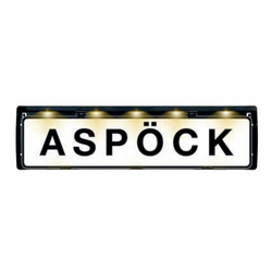 Kentekenplaathouder met LED-verlichting, ASPOCK FLEXLED 12V-kabel van 0,8 m.