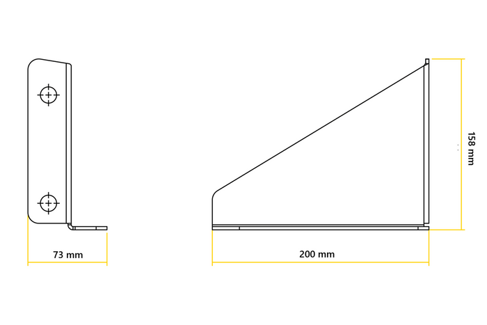 Zijhandgrepen 20cm voor montage van de 18L LOKHEN watertank, 2 st