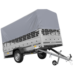 Autoaanhanger 264x125 UNITRAILER GARDEN 264 KIPP met gaaswanden, H-800 frame en grijze kap