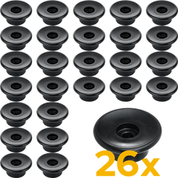 TULPLAST zijrollen voor aanhangers, voor het bevestigen van afdekkingen, netten en dekzeilen, set van 26