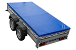 Tweeassige aanhanger met aluminium zijwanden 264x125 Unitrailer Garden 264/2 KIPP ALU met H-0 frame en blauwe afdekking