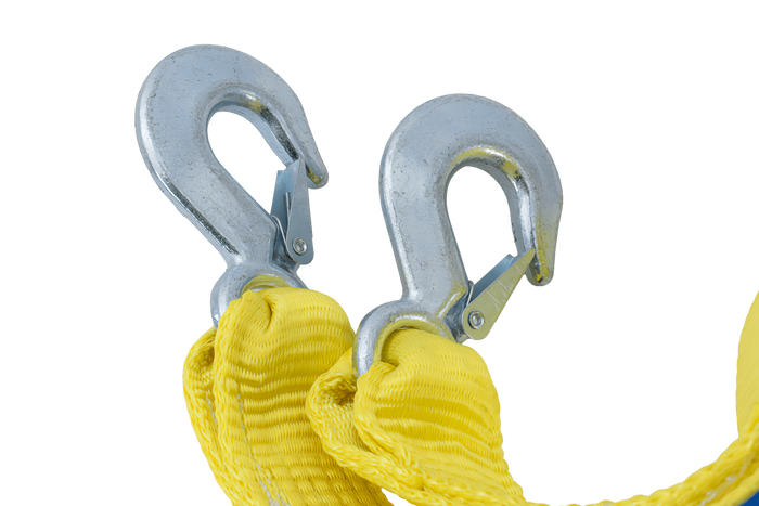 Sleepkabel met haken UNITRAILER sleepband 5m/50mm/4t geel