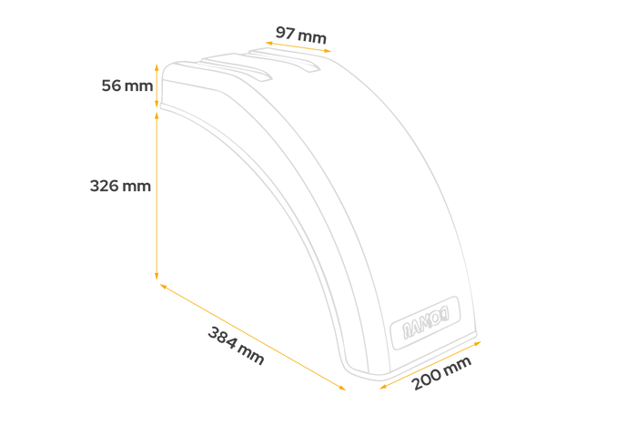 Half spatbord voor aanhanger DOMAR DR1012201 wielkast 384/200mm rechts