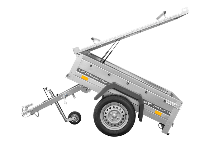 Enkelassige aanhanger 150x106 UNITRAILER GARDEN 150 KIPP met aluminium afdekking