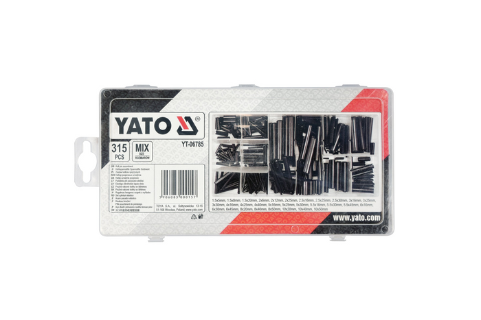 Set veerpinnen YATO YT-06785, mix van maten, 315 stuks