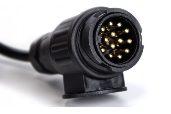 KAMAR E1384-A spiraalkabel 1,5 m 12V stekker/stopcontact 13PIN