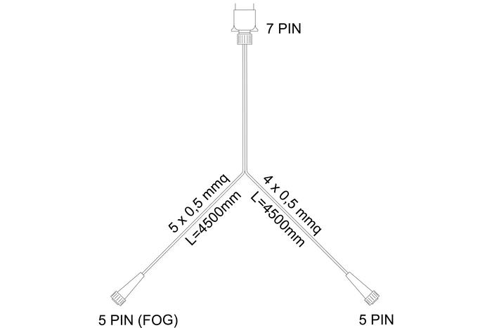 ASPÖCK 58-1022-087 elektrische installatie aanhangerkabelboom 4,5 m 7-pins stekker bajonetsluitingen 2x5-pins