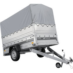 Autotransporter 230x125 UNITRAILER FORCE 230 KIPP met BIS-zijwanden, H-800 frame en grijze afdekking