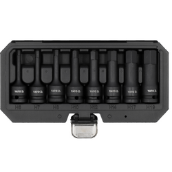 YATO YT-1066 zeskantige slagmoersleuteldoppen 6-19 mm, 8 stuks.