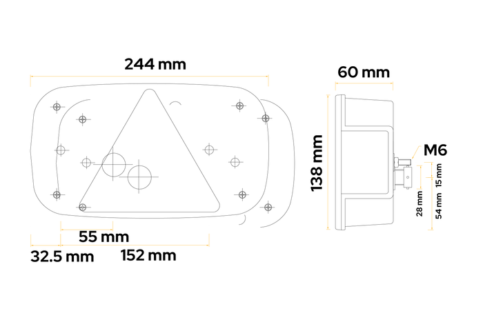 ASPÖCK Multipoint III achterlicht, 8 functies, links