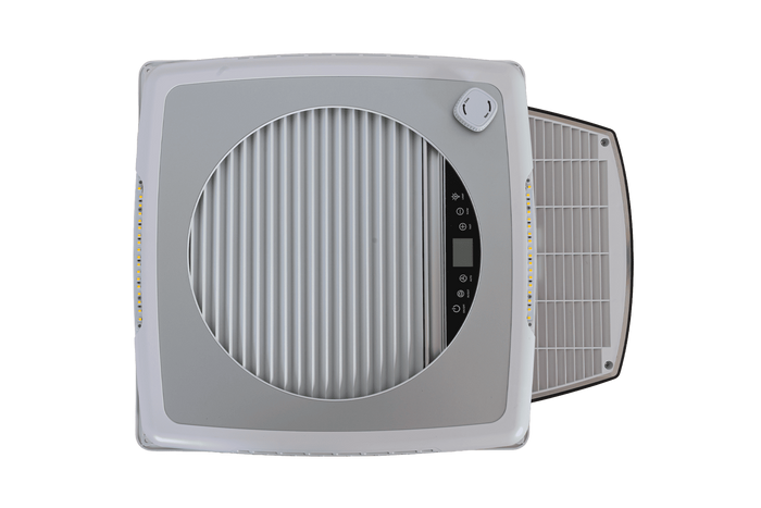 Automatische dakventilator PUNDMANN PLUS FAN voor camper met verlichting en rolgordijn 400×400mm
