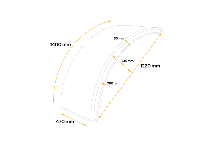 Spatbord voor landbouwmachines 20-28" DOMAR T10135 wielkast 1220/470mm