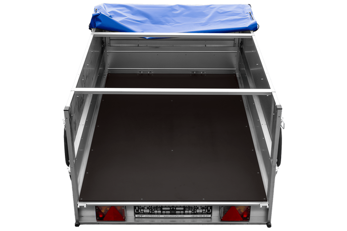 Autotrailer 200x125 UNITRAILER GARDEN 201 KIPP met BIS-zijwanden en blauw dekzeil