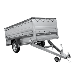 Lichte aanhanger 264x125 UNITRAILER FORCE 264 KIPP met BIS-zijwanden, H-0 frame en grijze afdekking