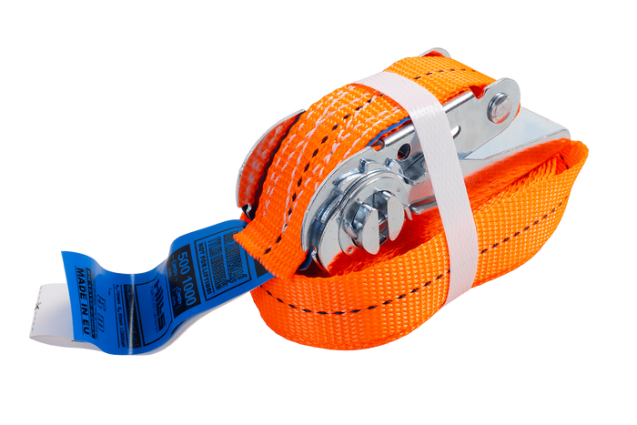 HILLS 5m/25mm/1t oranje eendelige spanband met spanner
