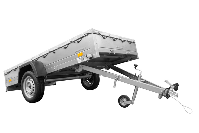 Autoaanhanger 264x125 UNITRAILER GARDEN 264 KIPP met H-0 frame en grijs deksel