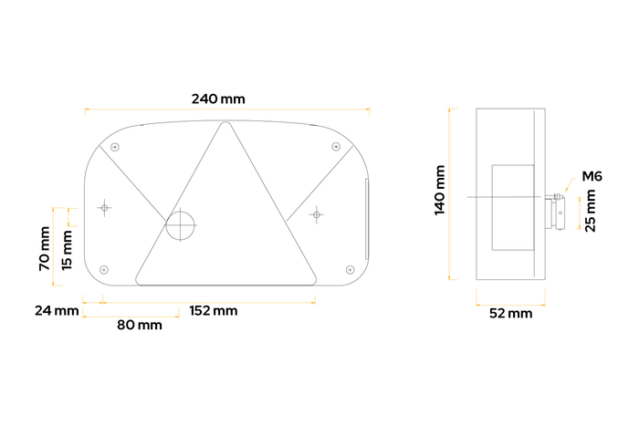 ASPÖCK Multipoint II achterlicht, 6 functies, rechts