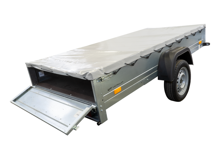 Autoaanhanger 264x125 UNITRAILER GARDEN 264 KIPP met H-0 frame en grijs deksel