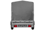 Autoaanhanger met aluminium zijwanden 264x125 Unitrailer Garden 264 KIPP ALU met H-1100 frame en grijze afdekking