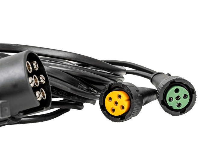 ASPÖCK elektrische installatie aanhangwagen kabelboom 4,5 m 7-POLIGE stekker bajonetten 2x 5 POLIG