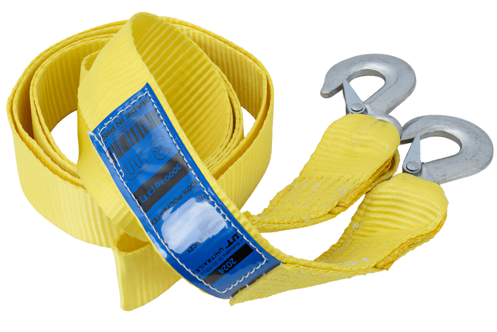 Sleepkabel met haken UNITRAILER sleepband 3m/50mm/3t geel
