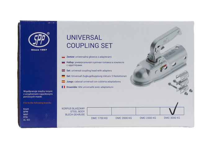 STEELPRESS BC-3000.1D-00-00+Z2 kogelkoppeling voor 3000kg aanhangwagen met 35-50mm buisvormige dissel