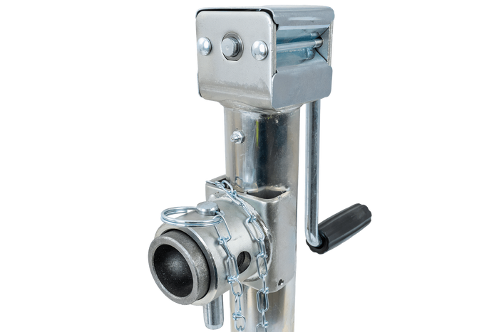 Uitschuifbare steun met UNITRAILER TJ5001+TJ5002A adapter voor 1300 kg vlakke aanhanger 364-614 mm