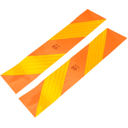 Stickers, reflecterende stickers, korte HERMON, markeringsplaten voor zware voertuigen, 565x132mm, links+rechts