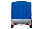 Autoaanhanger 264x125 UNITRAILER GARDEN 264 KIPP met H-1100 frame en blauwe hoes