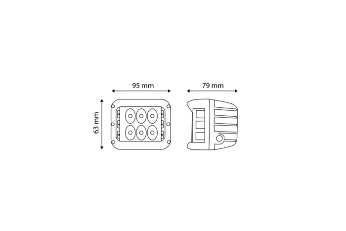Set van twee LED-werklampen, reflector TT TECHNOLOGY TT.13209 12xLED 2200lm