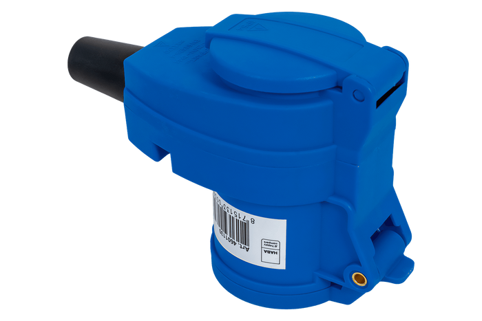 MANTES 2P+E haakse CEE-stekker met extra stopcontact 16A 230V