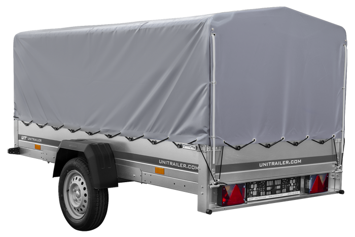 Autoaanhanger 264x125 UNITRAILER GARDEN 264 KIPP met H-800 frame en grijze kap