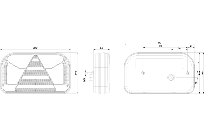 Achterlicht FRISTOM FT-170 LED 6 functies rechts