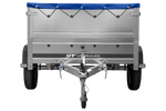 Autotrailer 200x125 UNITRAILER GARDEN 201 KIPP met BIS-zijwanden en blauw dekzeil