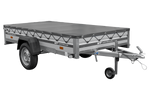 Autoaanhanger met aluminium zijwanden 264x125 Unitrailer Garden 264 KIPP ALU met H-0 frame en grijze afdekking