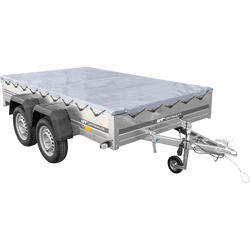 Autoaanhanger 264x150 UNITRAILER GARDEN 265/2 KIPP met H-0 frame en grijze afdekking