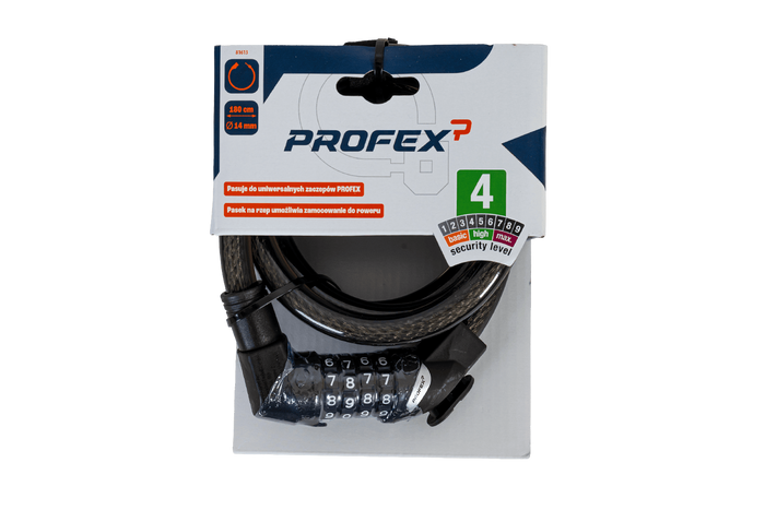 PROFEX 81613 fietsslot met cijferslot, 180 cm lang