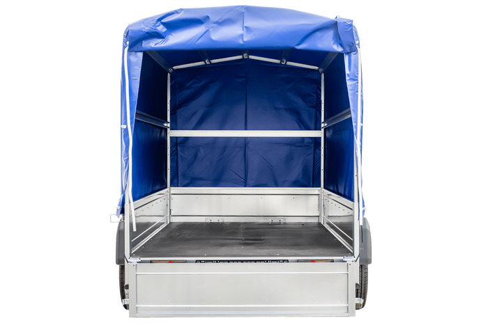 Autoaanhanger 230x125 UNITRAILER GARDEN 230 KIPP met H-1100 frame en blauwe hoes