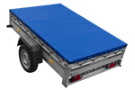 Enkelassige aanhanger met aluminium zijwanden 200x125 Unitrailer Garden 201 KIPP ALU met H-0 frame en blauwe afdekking