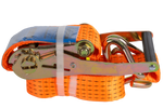 Set van vier UNITRAILER 3m/50mm/5t oranje transportbanden met spaninrichting