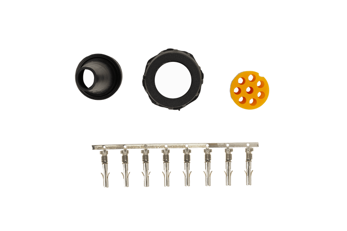 MANTES connector 8 PINS met bajonet - geel (links)